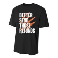 Better Send Those Refunds Cincinnati Football Claw Strike Youth Performance Sprint T-Shirt
