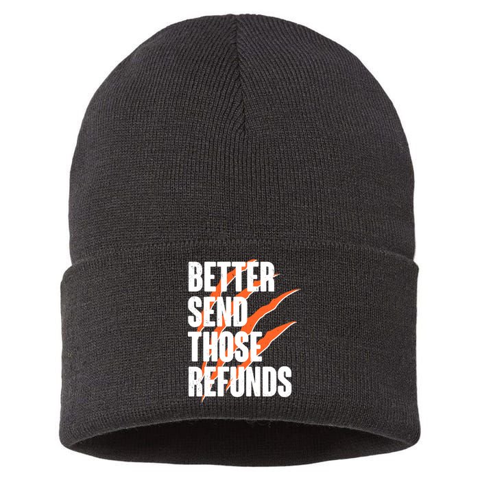 Better Send Those Refunds Cincinnati Football Claw Strike Sustainable Knit Beanie
