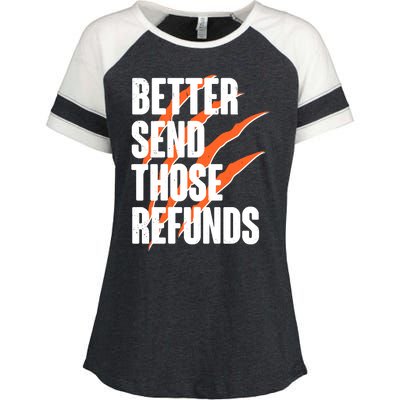 Better Send Those Refunds Cincinnati Football Claw Strike Enza Ladies Jersey Colorblock Tee