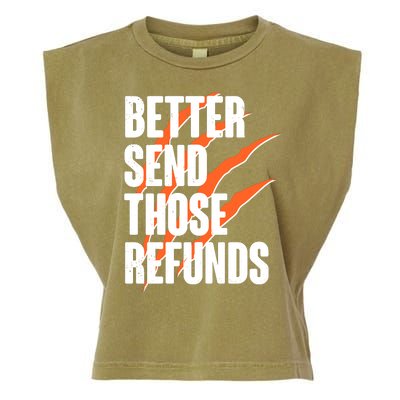 Better Send Those Refunds Cincinnati Football Claw Strike Garment-Dyed Women's Muscle Tee