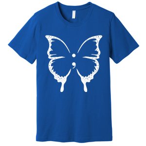 Butterfly Semicolon Tal Health Awareness Gift Premium T-Shirt