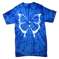 Butterfly Semicolon Tal Health Awareness Gift Tie-Dye T-Shirt