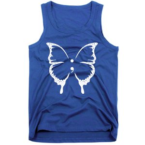 Butterfly Semicolon Tal Health Awareness Gift Tank Top