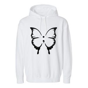 Butterfly Semicolon Tal Health Awareness Gift Garment-Dyed Fleece Hoodie