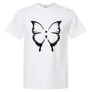 Butterfly Semicolon Tal Health Awareness Gift Garment-Dyed Heavyweight T-Shirt