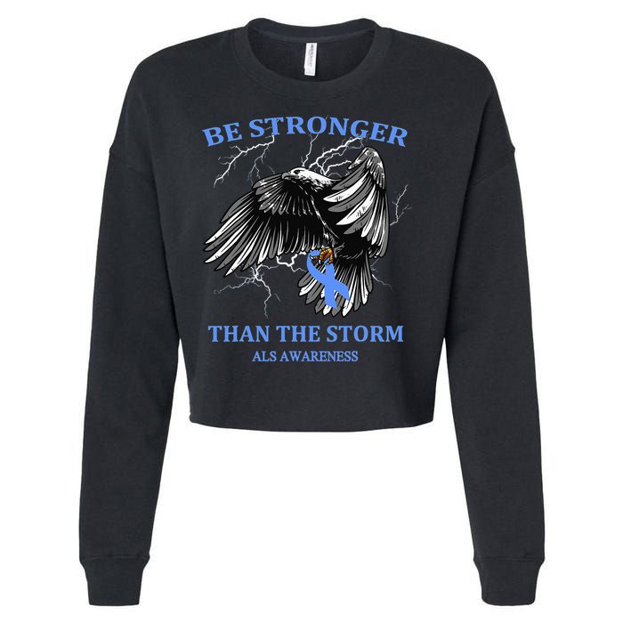 Be Stronger Than The Storm ALS Cropped Pullover Crew