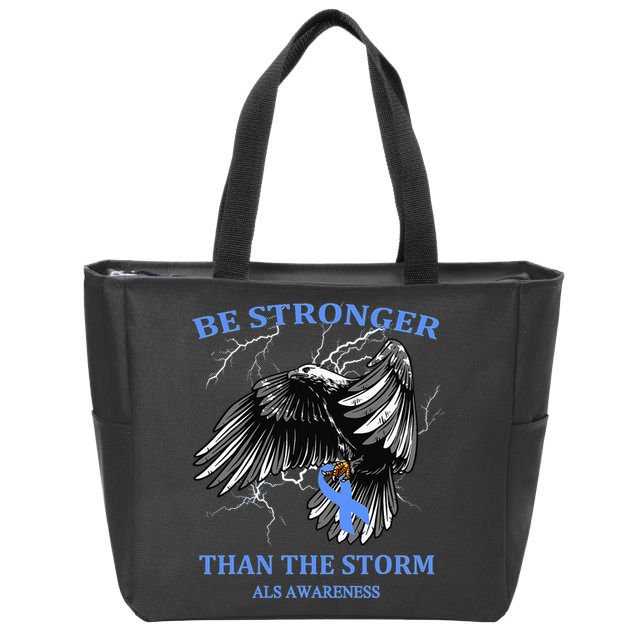 Be Stronger Than The Storm ALS Zip Tote Bag
