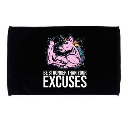 Be Stronger Than Your Excuses Motivation Unicorn Fitness Gym Cool Gift Microfiber Hand Towel