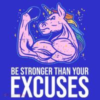 Be Stronger Than Your Excuses Motivation Unicorn Fitness Gym Cool Gift Tall T-Shirt