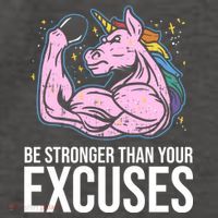 Be Stronger Than Your Excuses Motivation Unicorn Fitness Gym Cool Gift Vector Backpack