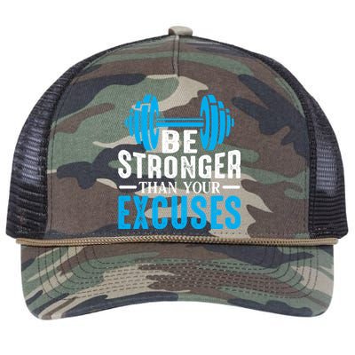 Be Stronger Than Your Excuses Motivational Exercise Workout Gift Retro Rope Trucker Hat Cap