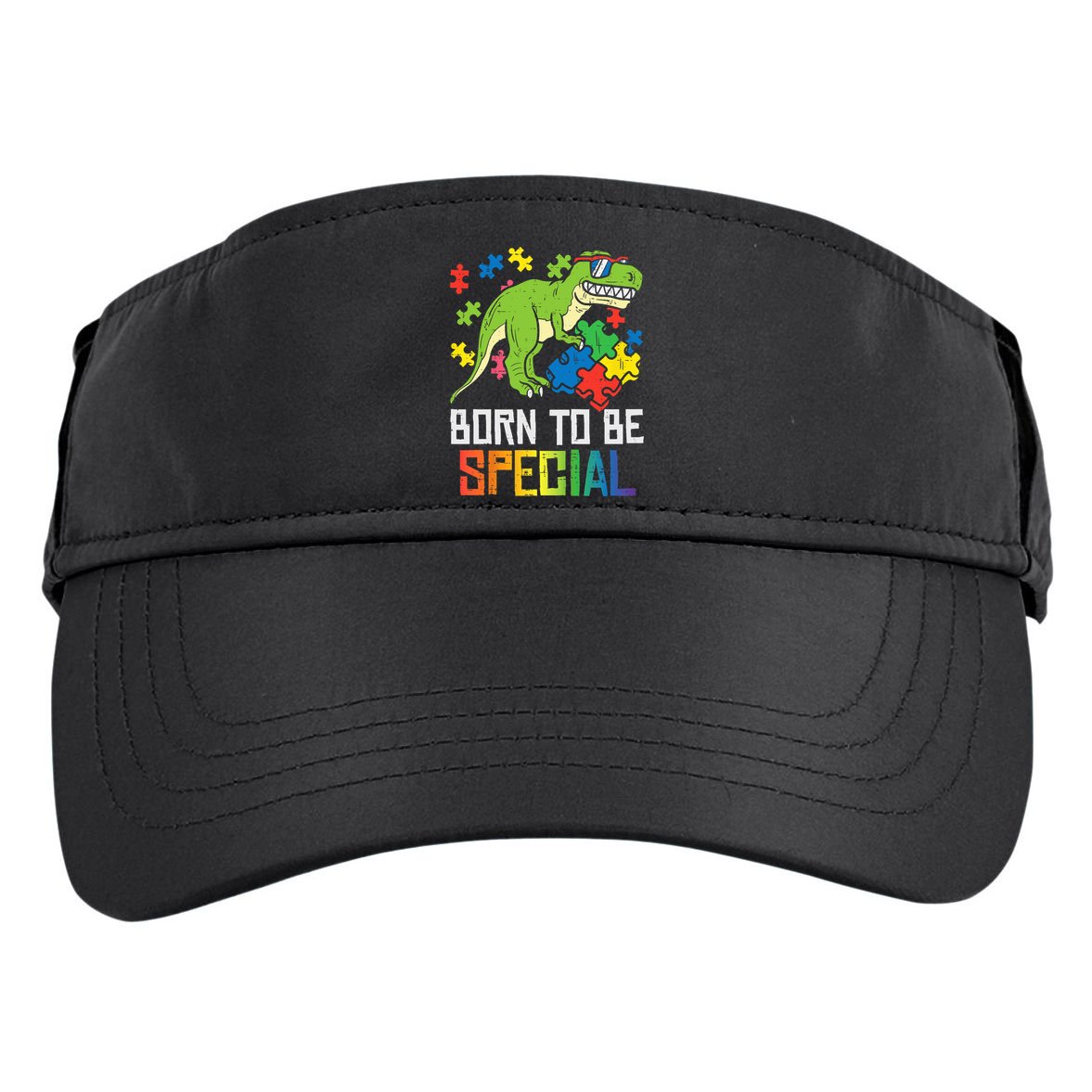 Born Special Trex Puzzle Dino Boy Autism Awareness Adult Drive Performance Visor