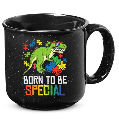 Born Special Trex Puzzle Dino Boy Autism Awareness 15oz Campfire Ceramic Mug