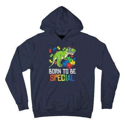 Born Special Trex Puzzle Dino Boy Autism Awareness Hoodie