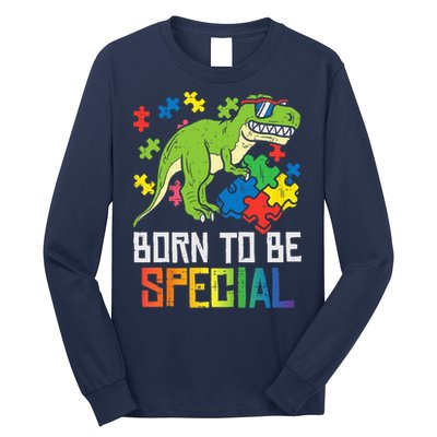 Born Special Trex Puzzle Dino Boy Autism Awareness Long Sleeve Shirt