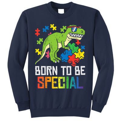 Born Special Trex Puzzle Dino Boy Autism Awareness Sweatshirt