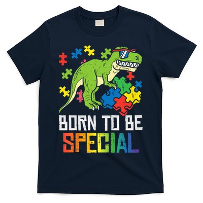 Born Special Trex Puzzle Dino Boy Autism Awareness T-Shirt