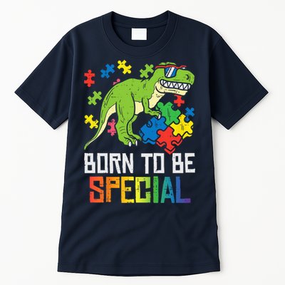 Born Special Trex Puzzle Dino Boy Autism Awareness Tall T-Shirt