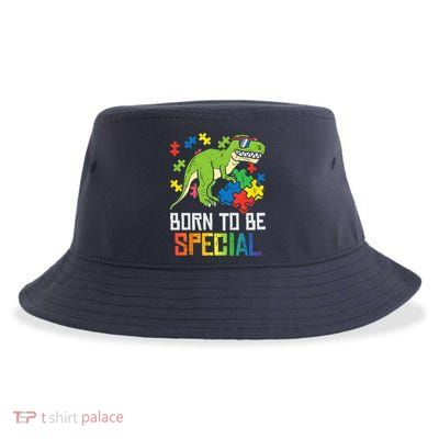 Born Special Trex Puzzle Dino Boy Autism Awareness Sustainable Bucket Hat