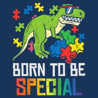 Born Special Trex Puzzle Dino Boy Autism Awareness Sustainable Bucket Hat