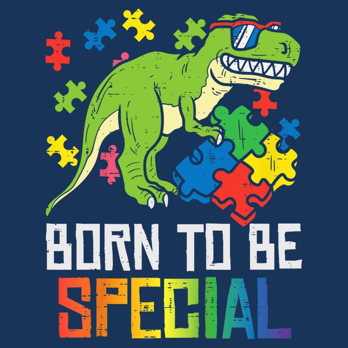 Born Special Trex Puzzle Dino Boy Autism Awareness Sustainable Bucket Hat