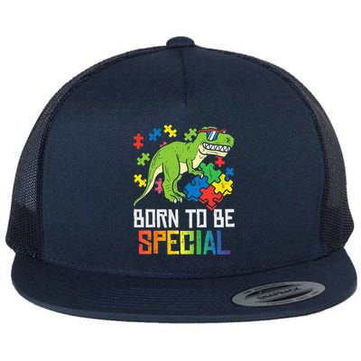 Born Special Trex Puzzle Dino Boy Autism Awareness Flatbill Hat