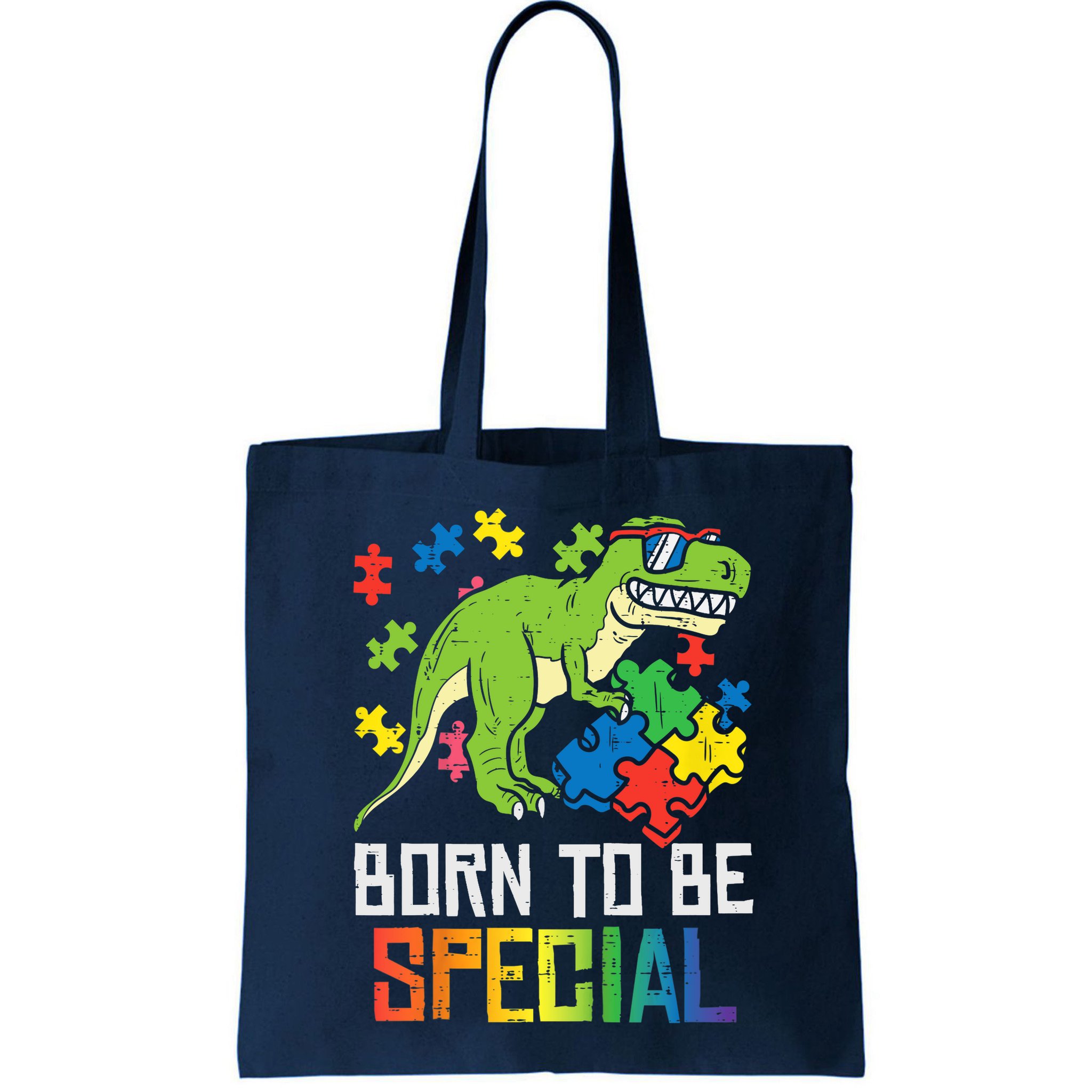 Born Special Trex Puzzle Dino Boy Autism Awareness Bag