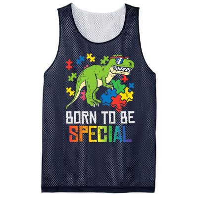 Born Special Trex Puzzle Dino Boy Autism Awareness Mesh Reversible Basketball Jersey Tank