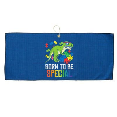 Born Special Trex Puzzle Dino Boy Autism Awareness Large Microfiber Waffle Golf Towel
