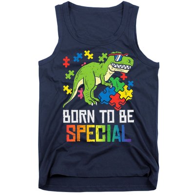 Born Special Trex Puzzle Dino Boy Autism Awareness Tank Top