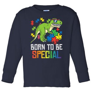 Born Special Trex Puzzle Dino Boy Autism Awareness Toddler Long Sleeve Shirt