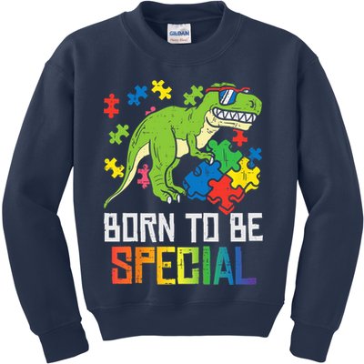 Born Special Trex Puzzle Dino Boy Autism Awareness Kids Sweatshirt