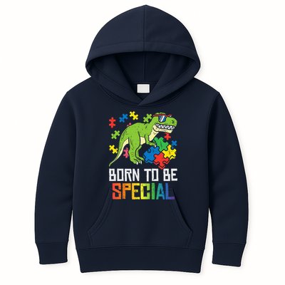 Born Special Trex Puzzle Dino Boy Autism Awareness Kids Hoodie