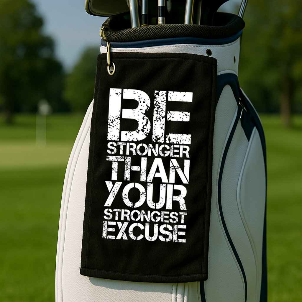 Be Stronger Than Strongest Excuse Motivational Inspirational Cool Gift Golf Towel