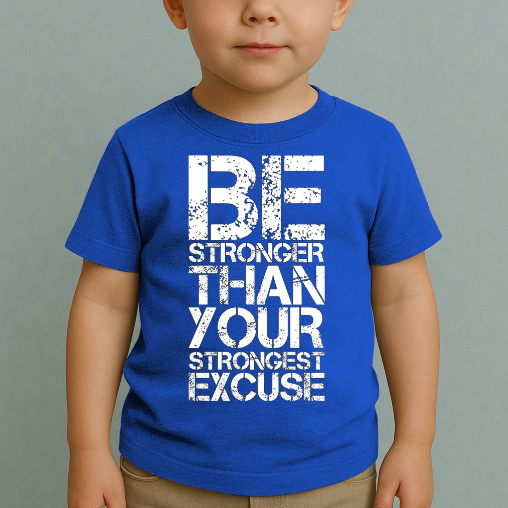 Be Stronger Than Strongest Excuse Motivational Inspirational Cool Gift Toddler T-Shirt