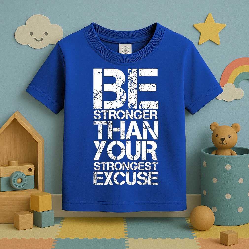 Be Stronger Than Strongest Excuse Motivational Inspirational Cool Gift Toddler T-Shirt