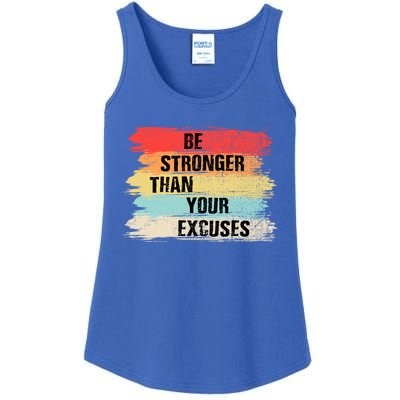 Be Stronger Than Your Excuses Motivational Quotes Gift Ladies Essential Tank