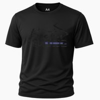 Boston Strong Thin Blue Line US Flag Premium Cooling Performance Crew T-Shirt