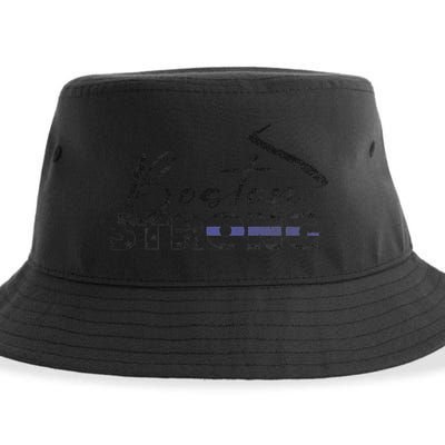 Boston Strong Thin Blue Line US Flag Premium Sustainable Bucket Hat