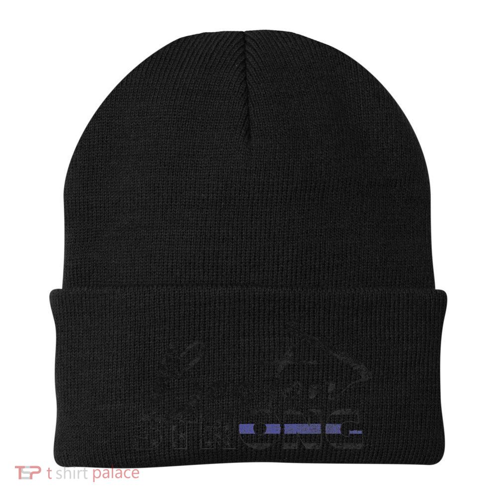 Boston Strong Thin Blue Line US Flag Premium Beanie