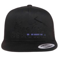 Boston Strong Thin Blue Line US Flag Premium Flat Bill Trucker Hat