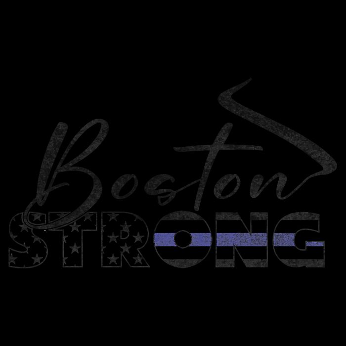 Boston Strong Thin Blue Line US Flag Premium Flat Bill Trucker Hat
