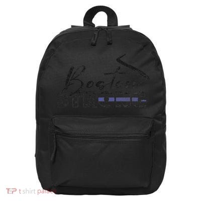 Boston Strong Thin Blue Line US Flag Premium 16 in Basic Backpack
