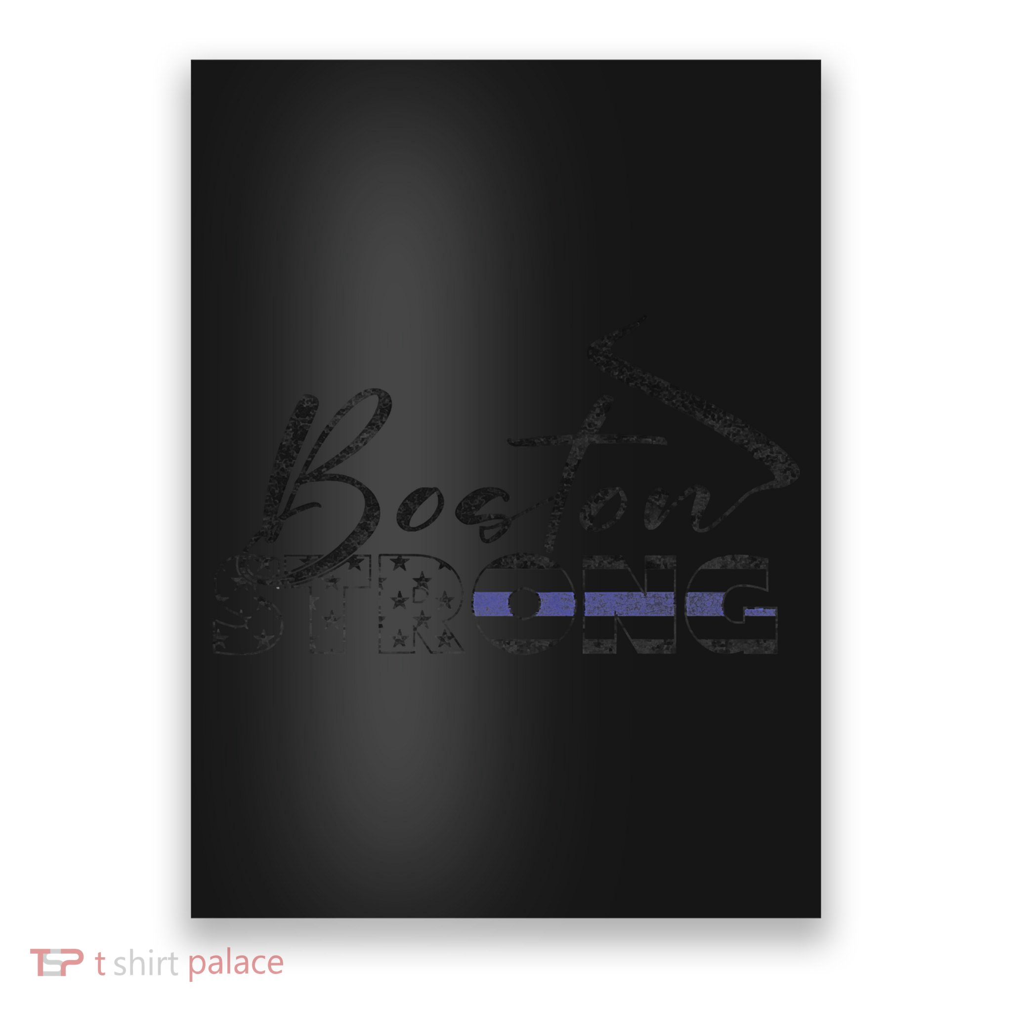 Boston Strong Thin Blue Line US Flag Premium Poster