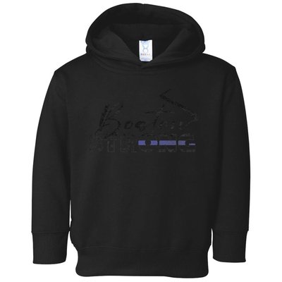 Boston Strong Thin Blue Line US Flag Premium Toddler Hoodie