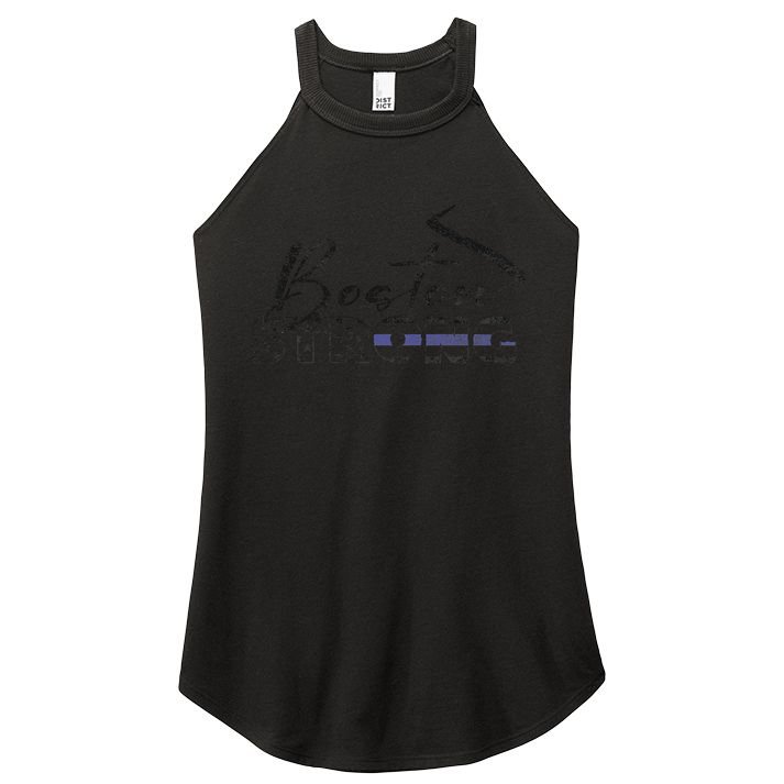 Boston Strong Thin Blue Line US Flag Premium Women's Perfect Tri Rocker Tank
