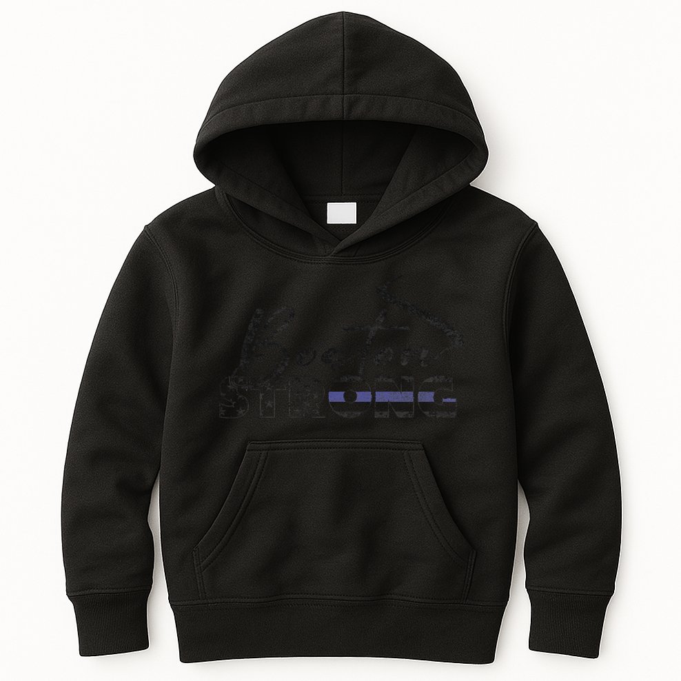 Boston Strong Thin Blue Line US Flag Premium Kids Hoodie