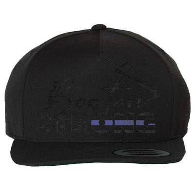 Boston Strong Thin Blue Line US Flag Premium Wool Snapback Cap