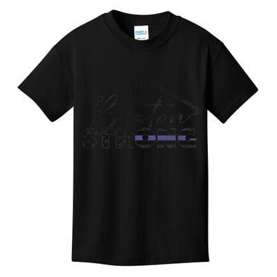 Boston Strong Thin Blue Line US Flag Premium Kids T-Shirt