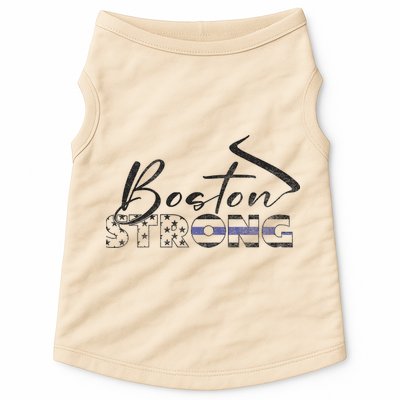 Boston Strong Thin Blue Line US Flag Premium Doggie Tank